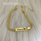 AurolaCo Name Bracelet Stainless Steel Charm Bracelet