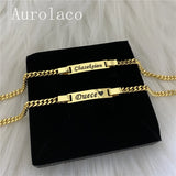 AurolaCo Name Bracelet Stainless Steel Charm Bracelet