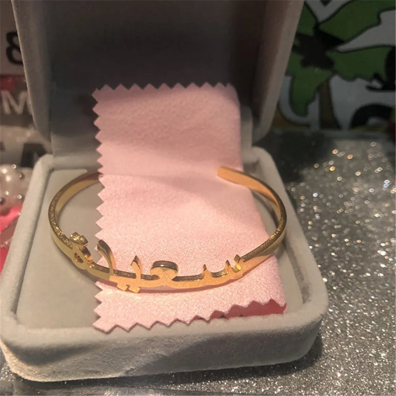 Custom Arabic Name Bangle Jewelry Gift