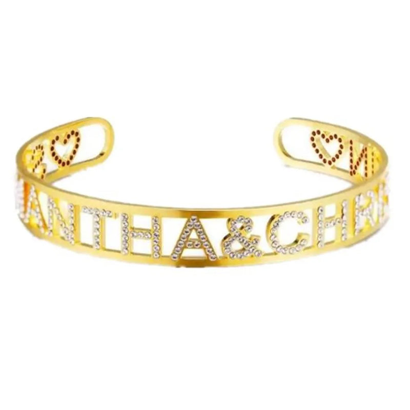 Personalized Zircon Letters Bangles Name Bracelet