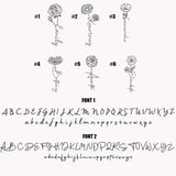 Aurolaco Flower Name Necklace Vertical Floral Handwriting Pendant