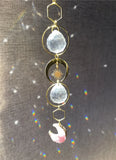 Aurora Borealis Crystals Suncatcher with Moon and Rainbow Prism