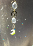 Aurora Borealis Crystals Suncatcher with Moon and Rainbow Prism