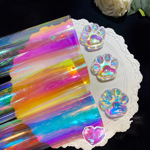 Aurora Laser Film Foil Resin Jewelry Rainbow Stickers