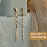 Natural Baroque Toothpick Pearl Earrings Drop Bridal Dangle Wedding Jewelry
