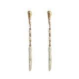 Natural Baroque Toothpick Pearl Earrings Drop Bridal Dangle Wedding Jewelry