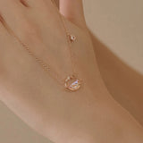 Aurora Water Drop Planet Star Moon Necklace Girl Clavicle Chain