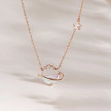 Aurora Water Drop Planet Star Moon Necklace Girl Clavicle Chain