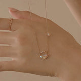Aurora Water Drop Planet Star Moon Necklace Girl Clavicle Chain