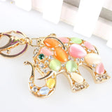 Elephant Crystal Rhinestone Charm Pendant Key Ring Chain