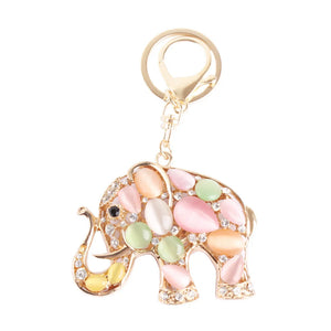 Elephant Crystal Rhinestone Charm Pendant Key Ring Chain