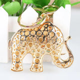Elephant Crystal Rhinestone Charm Pendant Key Ring Chain