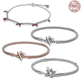 925 Sterling Silver Red Firecracker Bracelet for DIY Jewelry Gift