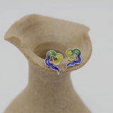 S925 Silver Enamel Clouds Stud Earrings for Women