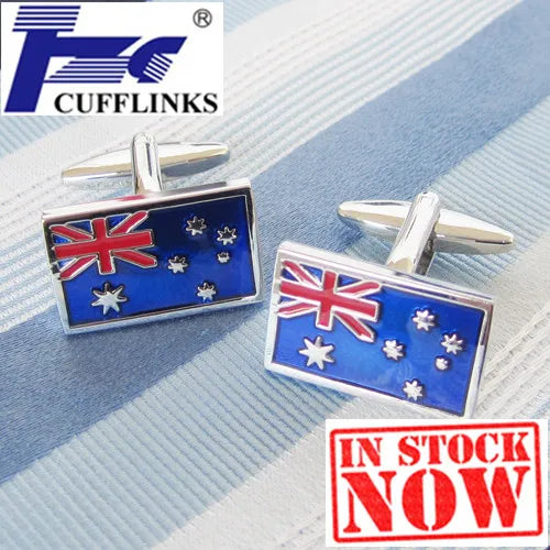 Australia Flag Cufflink Cuff Link 2 Pairs