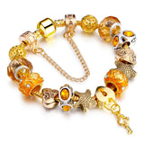 Crystal Heart Pendant Bracelet European American Jewelry Couple Gift