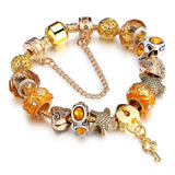 Crystal Heart Pendant Bracelet European American Jewelry Couple Gift