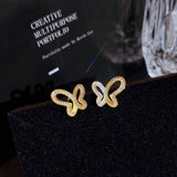 Austrian Crystal Diamonds Butterfly Stud Earrings 18k Filled Jewelry