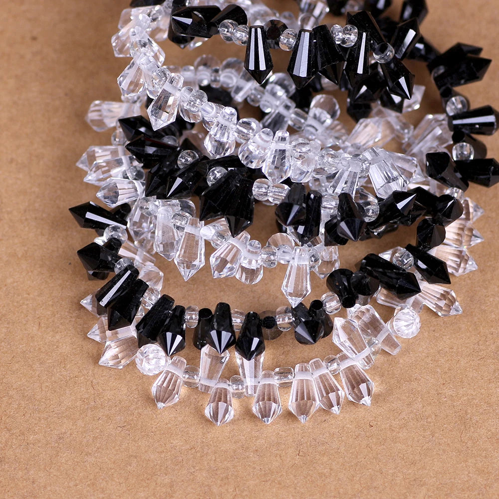 5X10MM Clear Faceted Glass Drop Beads for Jewelry Making