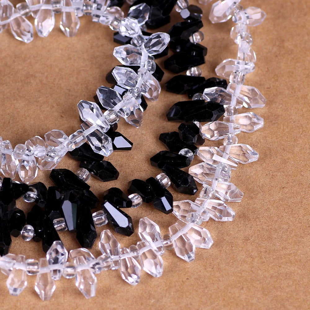 5X10MM Clear Faceted Glass Drop Beads for Jewelry Making