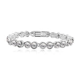 Austrian Crystal Stainless Steel Bangle Silver Stone Bracelet