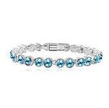 Austrian Crystal Stainless Steel Bangle Silver Stone Bracelet