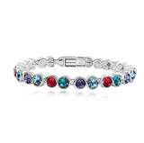 Austrian Crystal Stainless Steel Bangle Silver Stone Bracelet