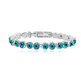 Austrian Crystal Stainless Steel Bangle Silver Stone Bracelet