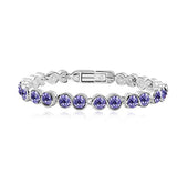 Austrian Crystal Stainless Steel Bangle Silver Stone Bracelet