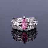 Bohemian Cubic Zirconia Ring Pink Purple Stone