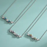 Austrian Crystal Sterling Silver Necklace Pentagram Star Collarbone Chain
