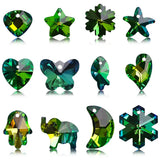 Austrian Glass Heart Bead Star Butterfly Shape Green Crystal Drop Pendant