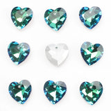 Austrian Glass Heart Bead Star Butterfly Shape Green Crystal Drop Pendant