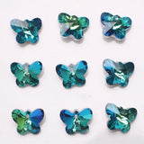 Austrian Glass Heart Bead Star Butterfly Shape Green Crystal Drop Pendant
