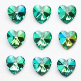 Austrian Glass Heart Bead Star Butterfly Shape Green Crystal Drop Pendant