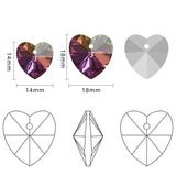 Austrian Glass Heart Crystal Pendant Charms for DIY Jewelry Making