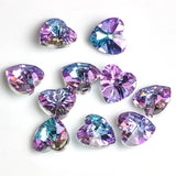 Austrian Glass Heart Crystal Pendant Charms for DIY Jewelry Making