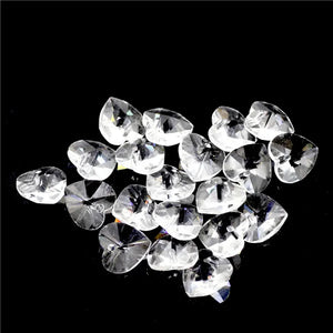 Austrian Love Heart Pendants Green Glass Crystal Beads DIY Making