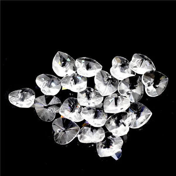 Austrian Love Heart Pendants Green Glass Crystal Beads DIY Making