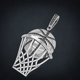Austrian Rhinestone Basketball Pendant Necklace Men's Hip Hop Jewelry