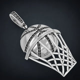 Austrian Rhinestone Basketball Pendant Necklace Men's Hip Hop Jewelry