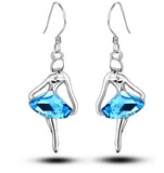 Austrian Crystals Ballet Girl Pendant Bridesmaid Jewelry Set
