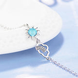 925 Silver Bracelets Women Sun Cloud Charms Bracelet