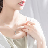 925 Silver Necklace Pendant Natural Diamond Art Small Fresh Clavicle Chain Gift