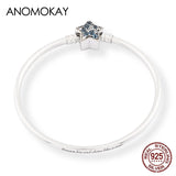 925 Silver Bangle Bracelet Pentagram Charm Bead Child Gift