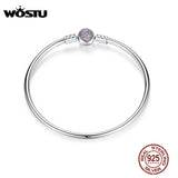 925 Sterling Silver Bangle Charm Bracelet for Women XCHS904
