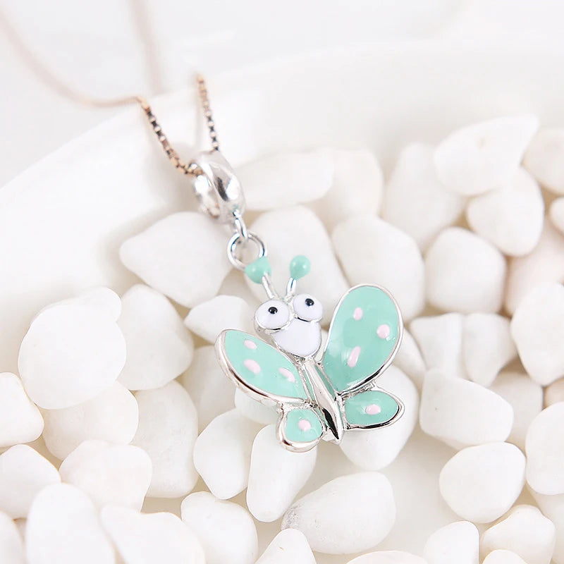 925 Silver Big-eyed Butterfly Dangle Bead for Bracelet DIY