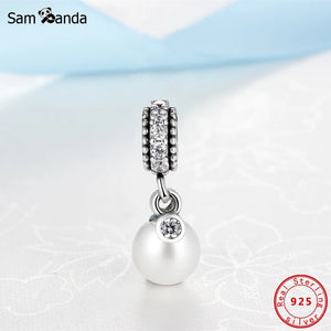 925 Silver Charm Luminous Pearl Pendant for Bracelets
