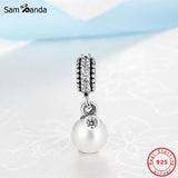 925 Silver Charm Luminous Pearl Pendant for Bracelets