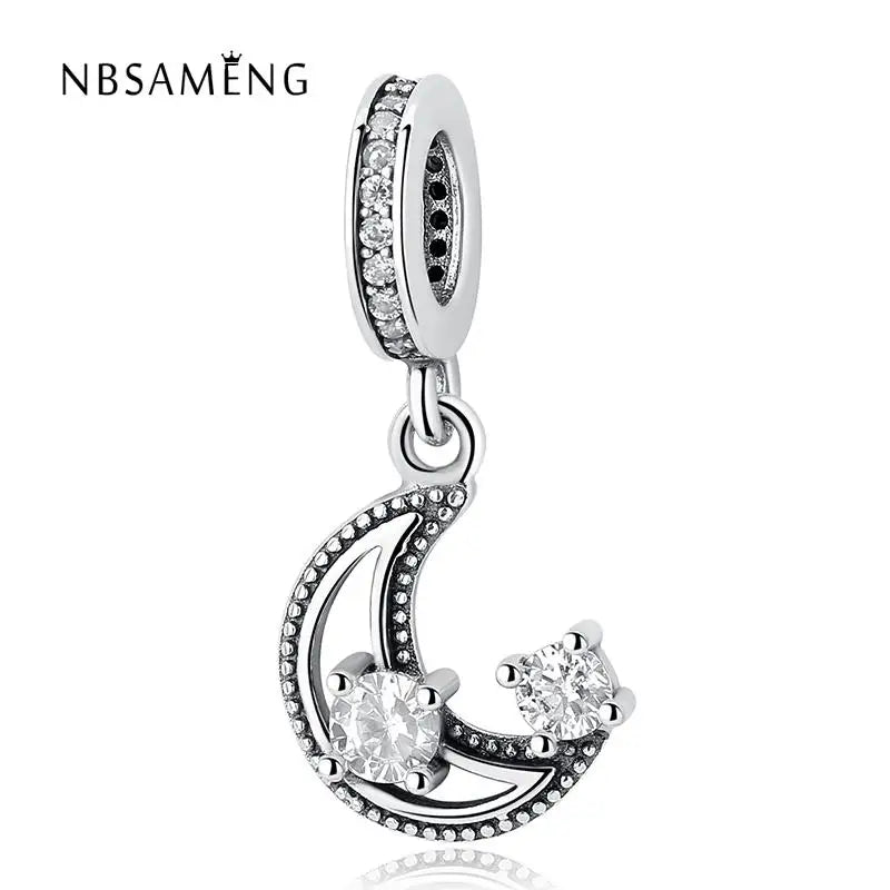 925 Sterling Silver Moon Shine Charm Bead for Bracelets